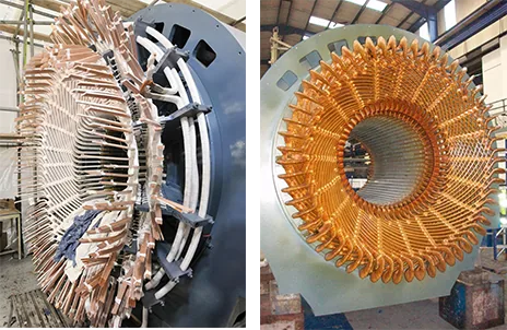 The gearbox rewind with coils and varnish